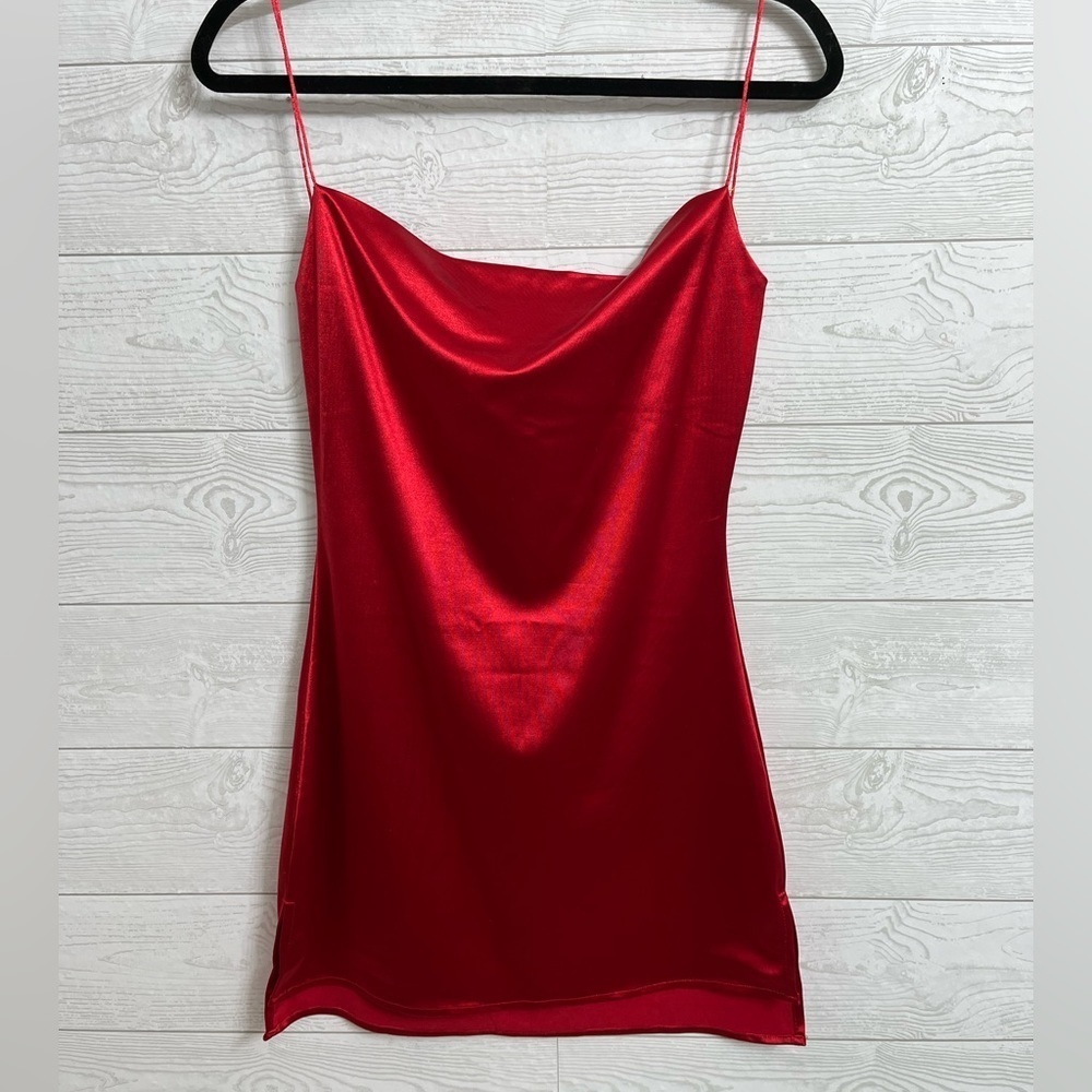 Zaful Women’s Little Red Satin Mini Dress